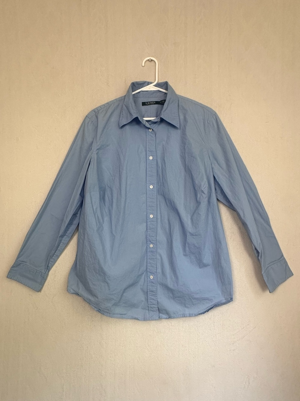 Lauren Ralph Lauren Light Blue Cotton Button-Up Dress Shirt Sz XL